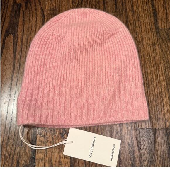 Nordstrom Pink Cashmere Beanie NWT - Picture 4 of 4
